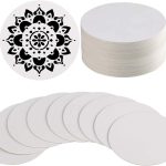Round canvas Paper for water acrylic and oil color 10 sheets, Round mandala art card white