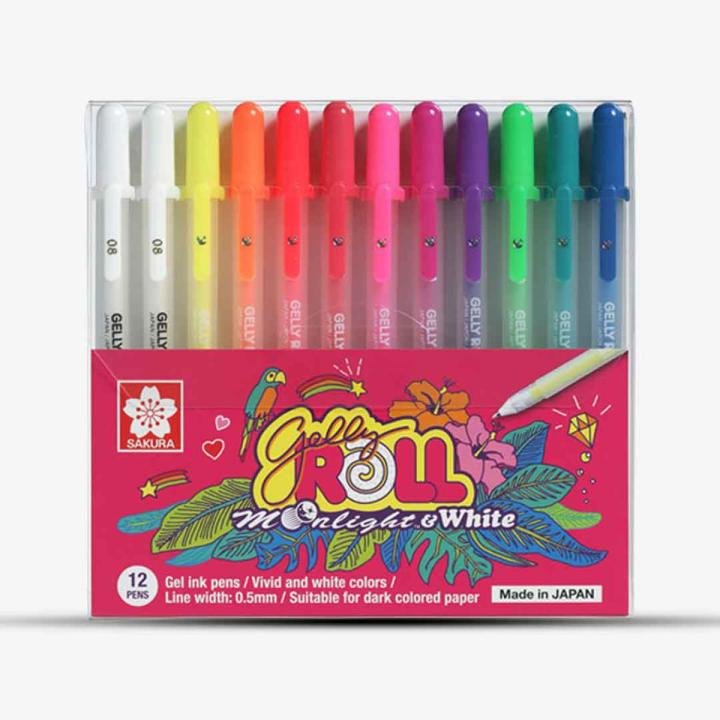 Sakura Gelly Roll Moonlight & White Gel ink Pen Set Of 12 Sakura Gelly Roll Moonlight & White Gel ink Pen Set Of 12