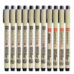Sakura Pigma Micron Pen Set , Art Marker Pens Graphic Brush Needle Drawing Markers black ink Sketch 12 PCS