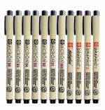 Sakura Pigma Micron Pen Set , Art Marker Pens Graphic Brush Needle Drawing Markers black ink Sketch 12 PCS
