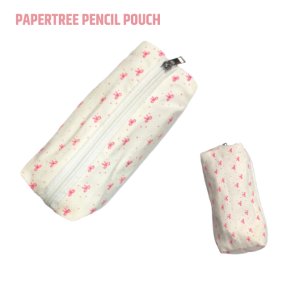 Simple Brush Pink Cotton Canvas Cloth Pencil Case Ins High-value Cute Girl Student Makeup Bag Large Capacity Stationery Storage Bag