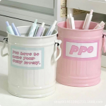 Storage Drum Design High quality cute pens holder Artist Brush Holder and Desk Organisers - White
