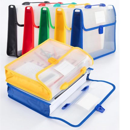 Transparent File Bag Organized PP snap button Briefcase Office document affairs bag for Office School Business professionals-1 Pcs