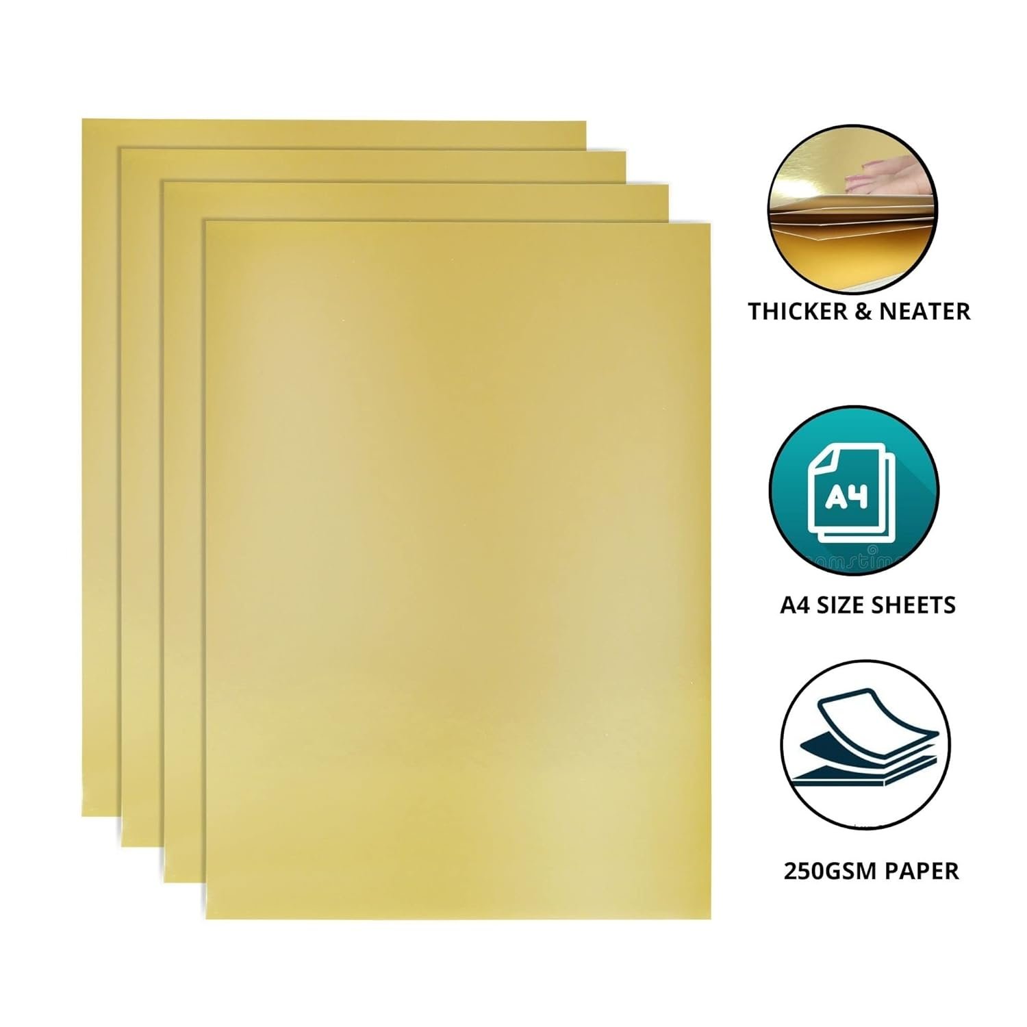 White Gold Cards | 250 Gsm A4 Size | Perfect For Art And Crafts, Scrapbooking, Paper Decorations, Invites, Card Making And Other Cardstock Activities And Projects | Pack of 10 Pcs White Gold Cards | 250 Gsm A4 Size | Perfect For Art And Crafts, Scrapbooking, Paper Decorations, Invites, Card Making And Other Cardstock Activities And Projects | Pack of 10 Pcs