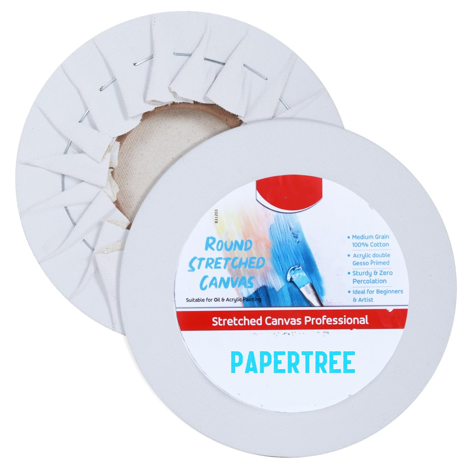 White Round Premium Canvas 4 Inch White Round Premium Canvas 4 Inch