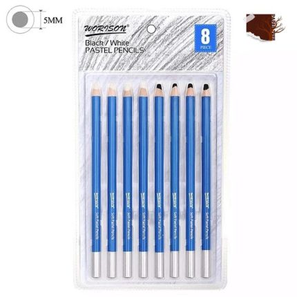 WORISON Artist Black & White Pastel Pencils (8 Piece)