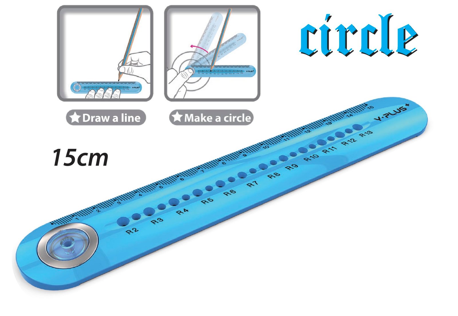 Y Plus Circle Ruller 15cm Y Plus Circle Ruller 15cm
