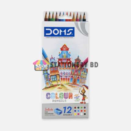 Doms 12 Color Pencils with Sharpener
