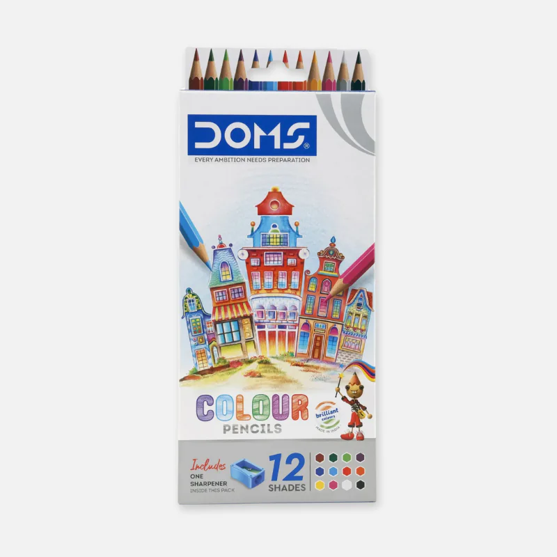 Doms 12 Color Pencils with Sharpener Doms 12 Color Pencils with Sharpener