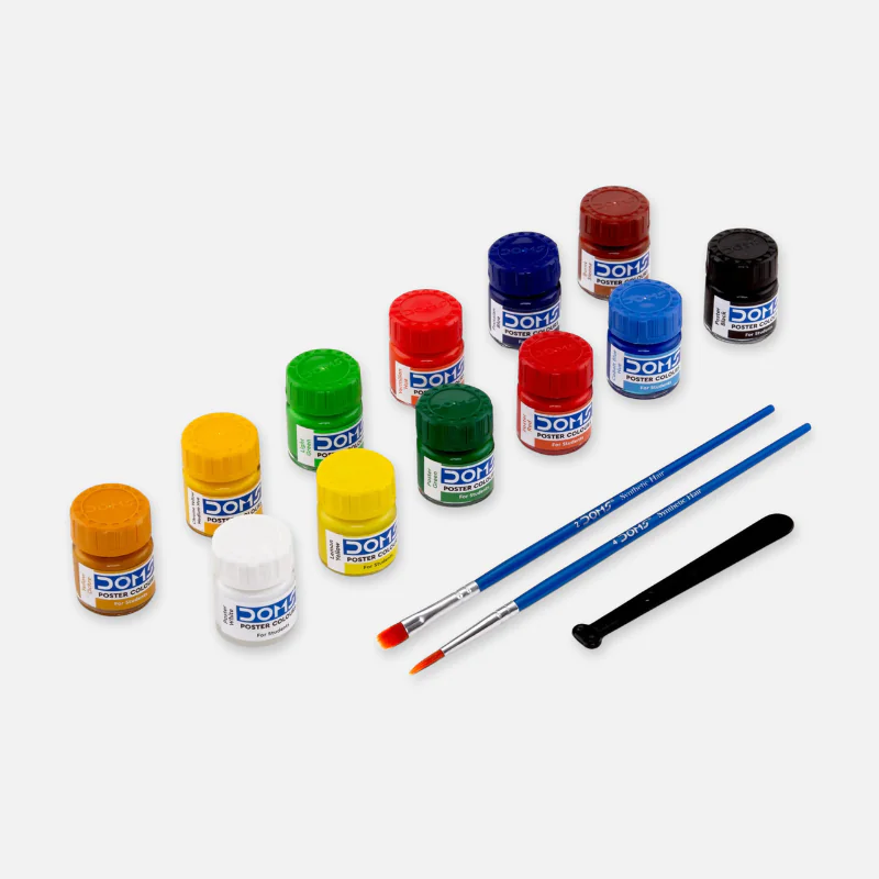 DOMS 12 Shades Poster Color 10ml with Agitator and 2 Brushes DOMS 12 Shades Poster Color 10ml with Agitator and 2 Brushes