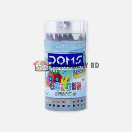 DOMS 24 Short Color Pencils with Cap Sharpener