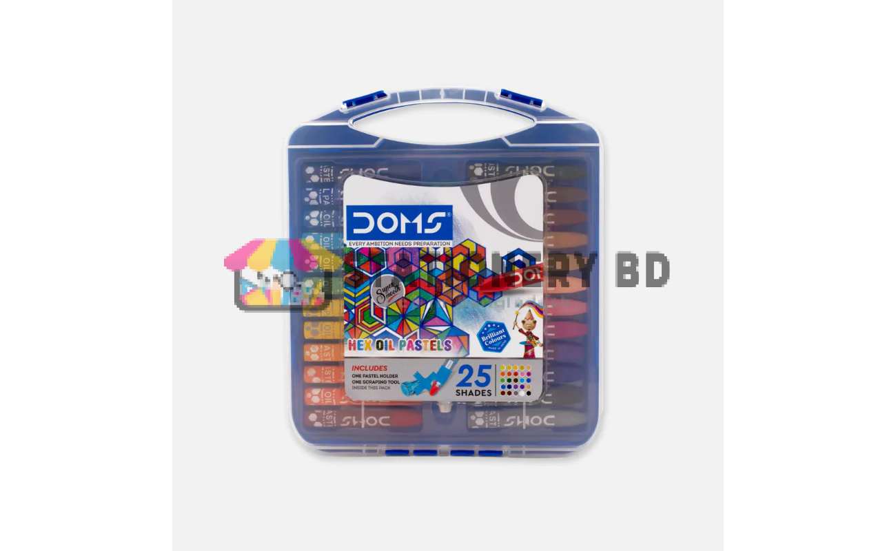 DOMS 25 Color Hex Pastel with Holder and Scraping Tool