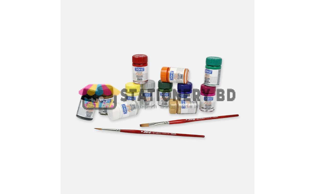 Doms Acrylic 12 Colors 15 ml 2 brushes