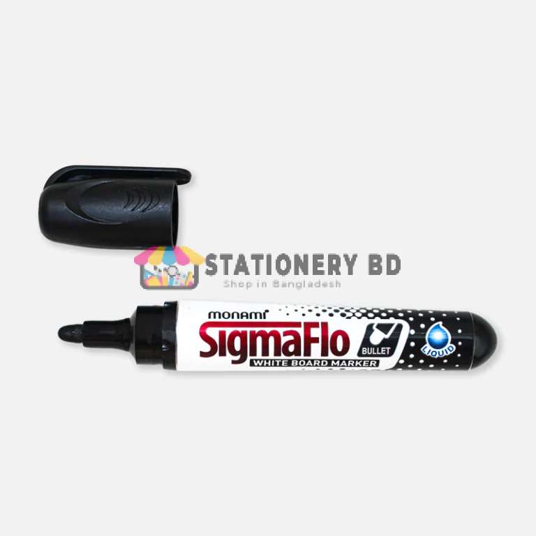 Monami Sigmaflo White Board Marker Black Noir-Negro