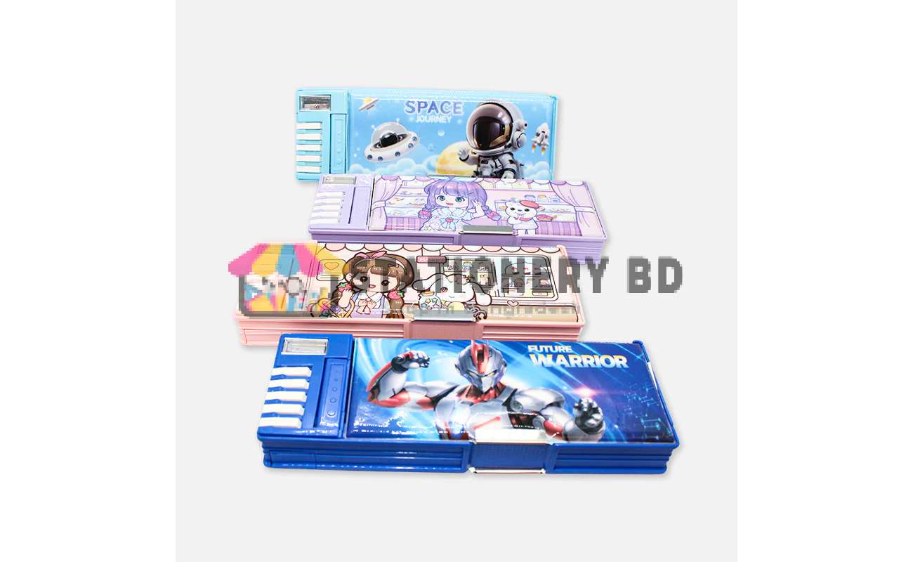 Multifunctional Magnetic Lock Pencil Box with Sharpener & Piano 3518-02