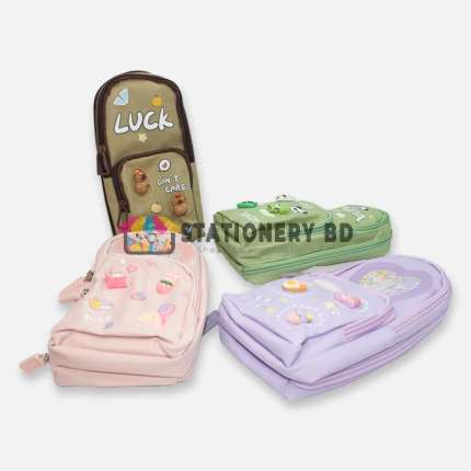 Premium Happy Times | Luck | Cute Panda Pencil Pouch for Girls with 3 Compartment 163-167
