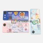 Space Journey | Happy Dinosaur | Mermaid Multifunctional Magnetic Lock Pencil Box with Double Sharpener & Compass-3513-29